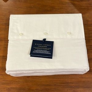Ralph Lauren Lovan Jacquard King Xtra Deep Fitted Sheet Organic Cotton Parchment